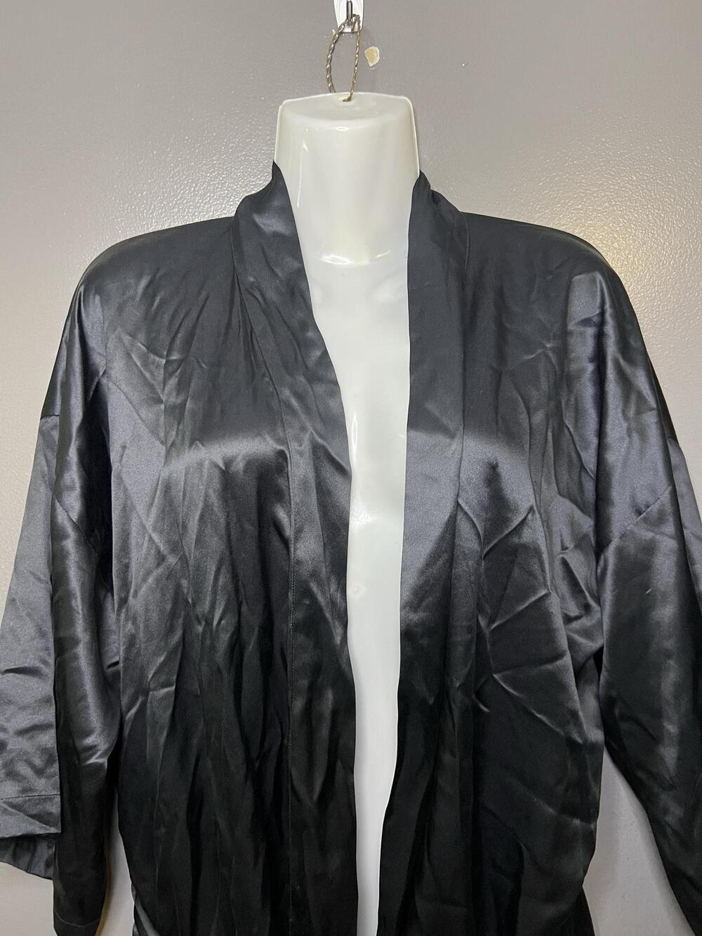 Glynn & Jacalyn Manson For Lauren Alexandra Robe Womens OS Black Silk Kimono